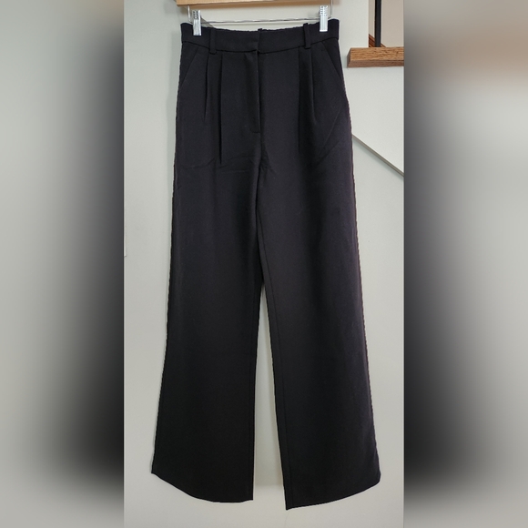 Abercrombie & Fitch Sloane Tailored Wide Leg Pant In Black - Size 26/2 Regular - Picture 5 of 9
